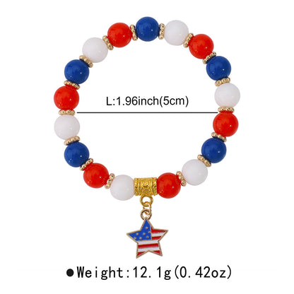Minimalist USA Pendant Acrylic Beaded Bracelet