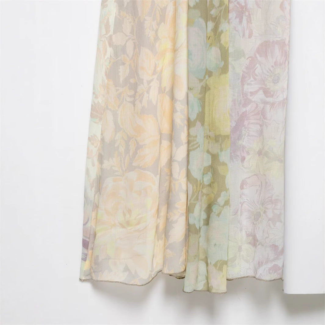 Casual Elegant Printed Mesh Halter Maxi Dress