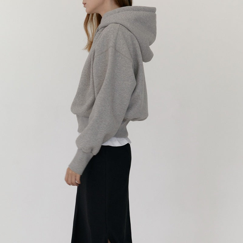 Solid Color Loose Hooded Hoodie