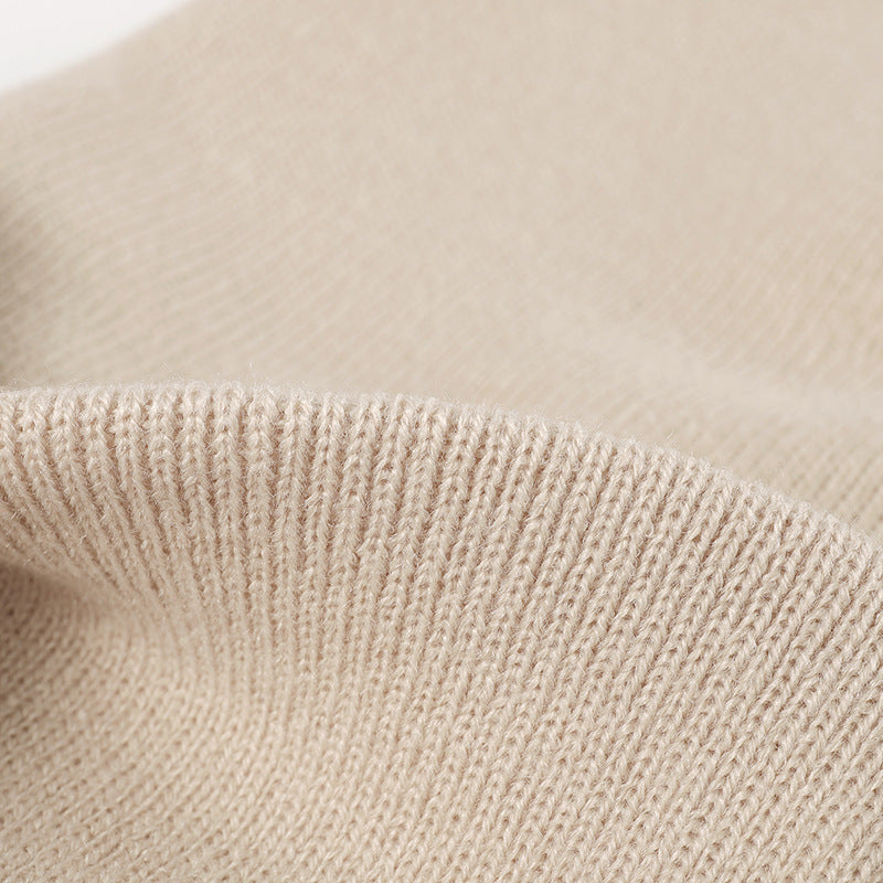 Simple Solid Color Tab Knit Beanie