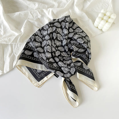 Vintage Paisley Pattern Square Satin Scarf