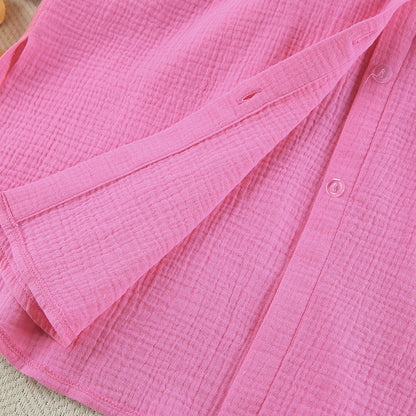 2 Pcs Casual Cardigan Shorts Lounge Pajamas Set