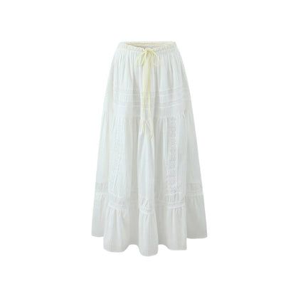 White Lace String Tie Flounce Sweet Set