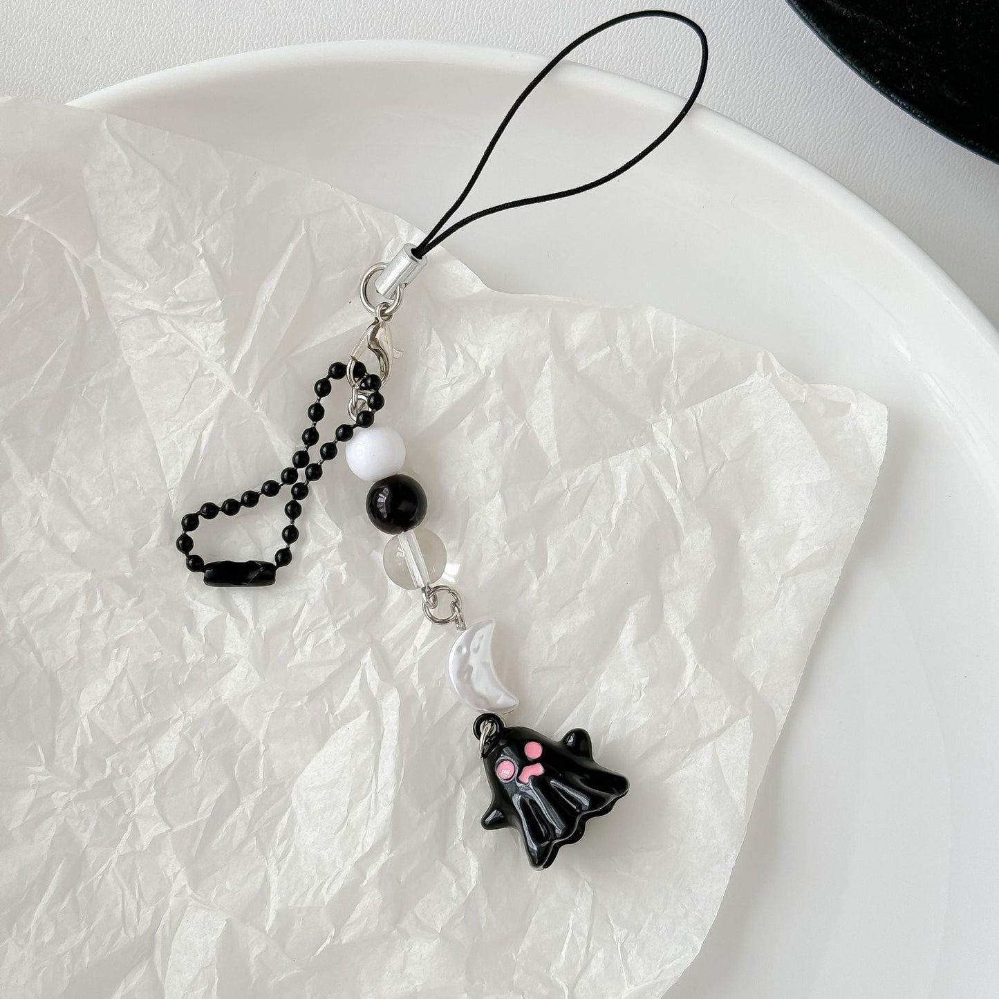 Halloween Cute Black Ghost Keychain