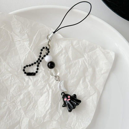 Halloween Cute Black Ghost Keychain
