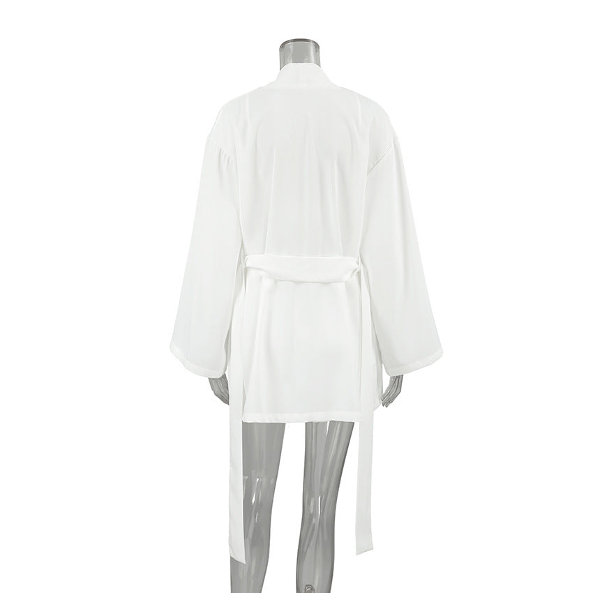 3PCS Solid Color Split Homwear Sets