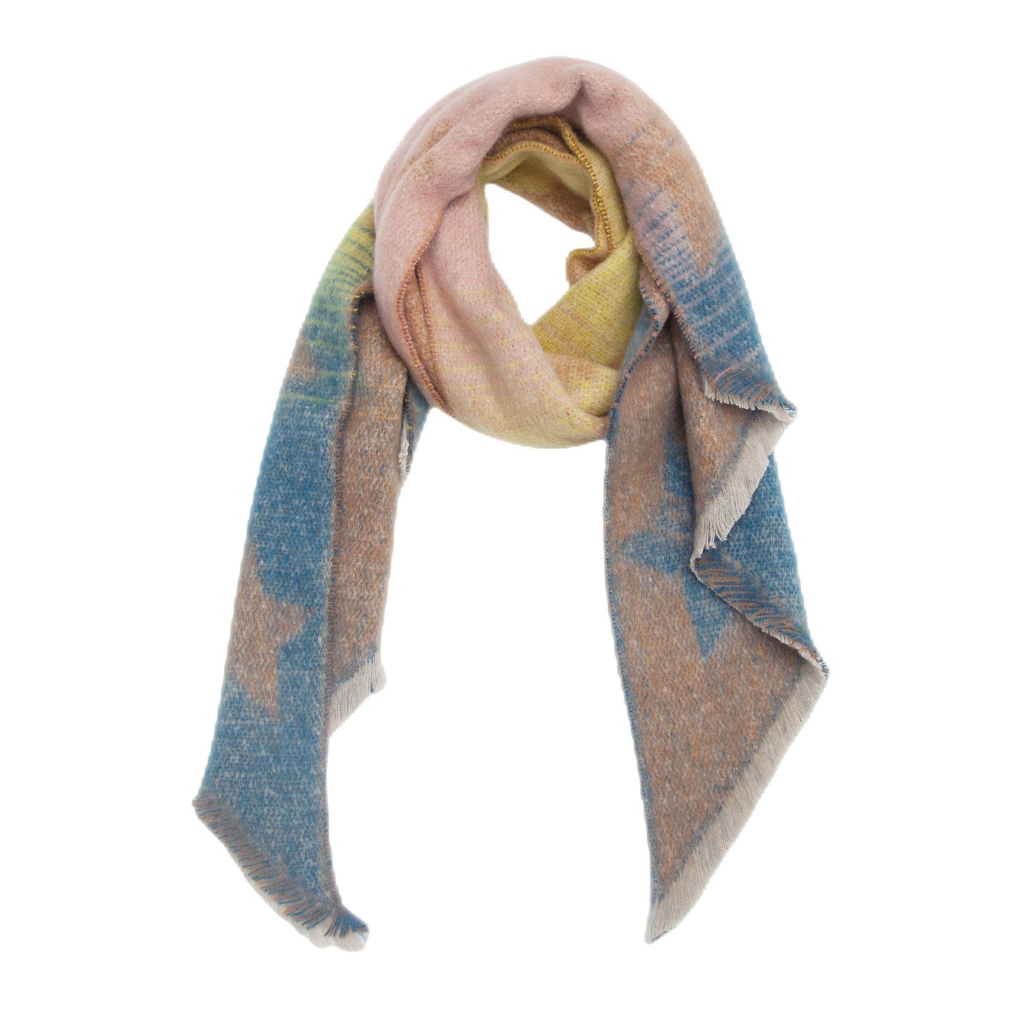Contrast Color Star Print Scarves