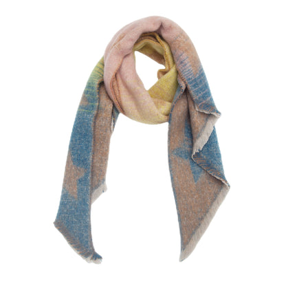 Contrast Color Star Print Scarves