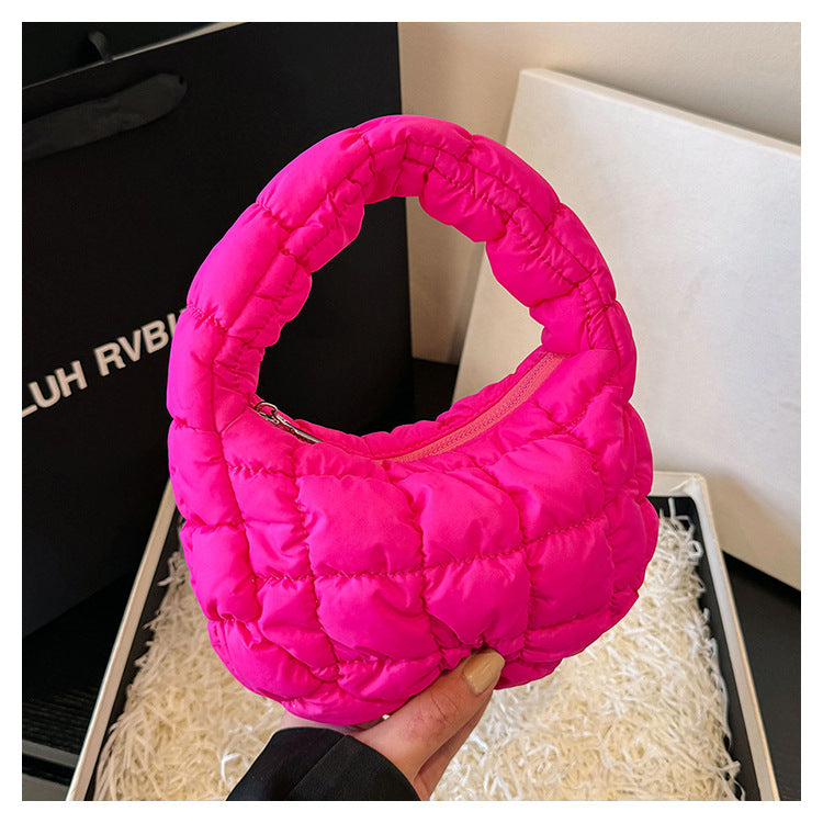Solid Color Cloud Bag Cute Mini Handbag