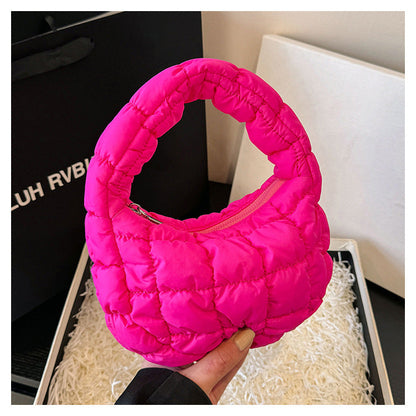 Solid Color Cloud Bag Cute Mini Handbag