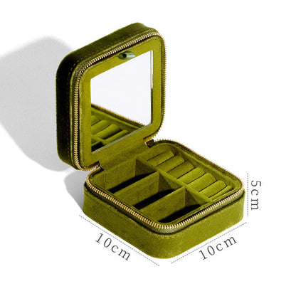 Plush Solid Color Travel Jewelry Case