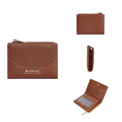 Simple Leather Splicing Card Cases Wallets