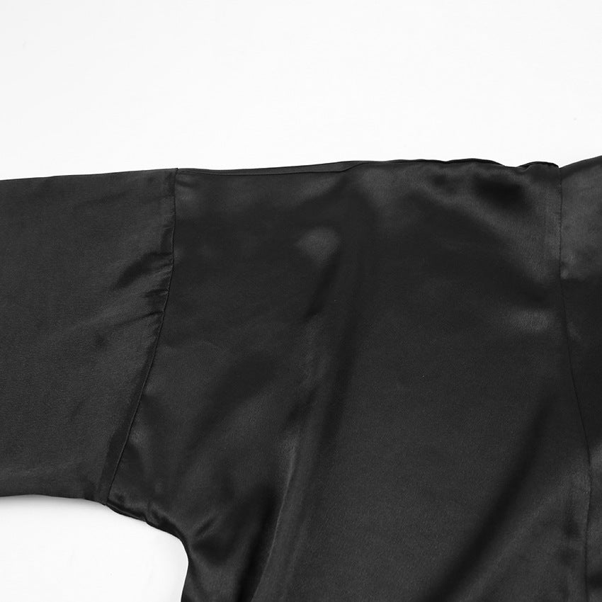 Feather Solid Color Casual Sleepwear Dress