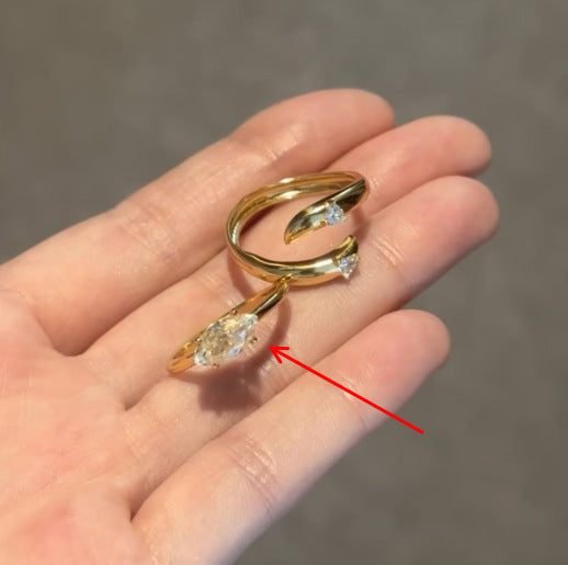 Simple Layered Rhinestone Elegant Rings