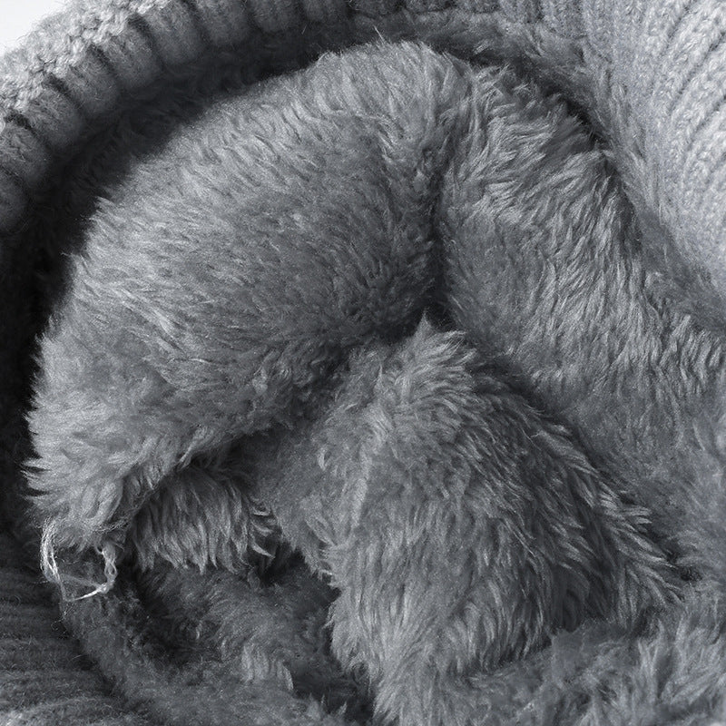 Splicing Twist Padded Knit Pom Beanie