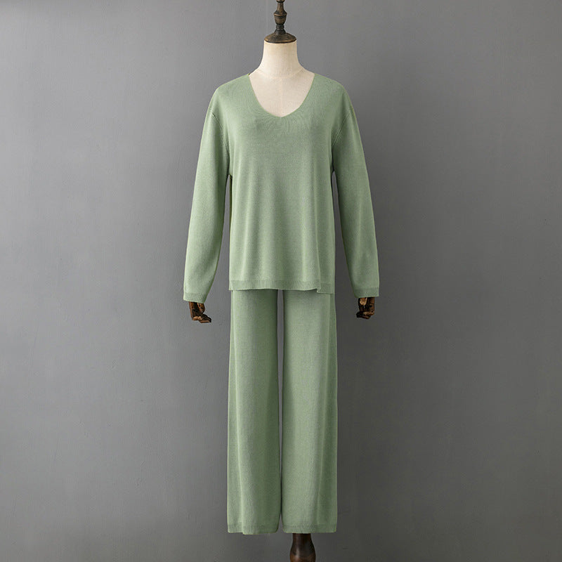 2+ Solid Color V-Neck Knit Sets