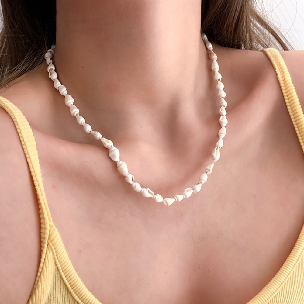 Minimalist  Natural Shell Handmade Choker Necklace