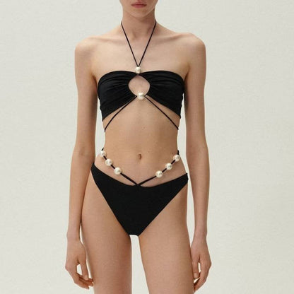 Sexy String Halter Bikini Swimwear with Cover