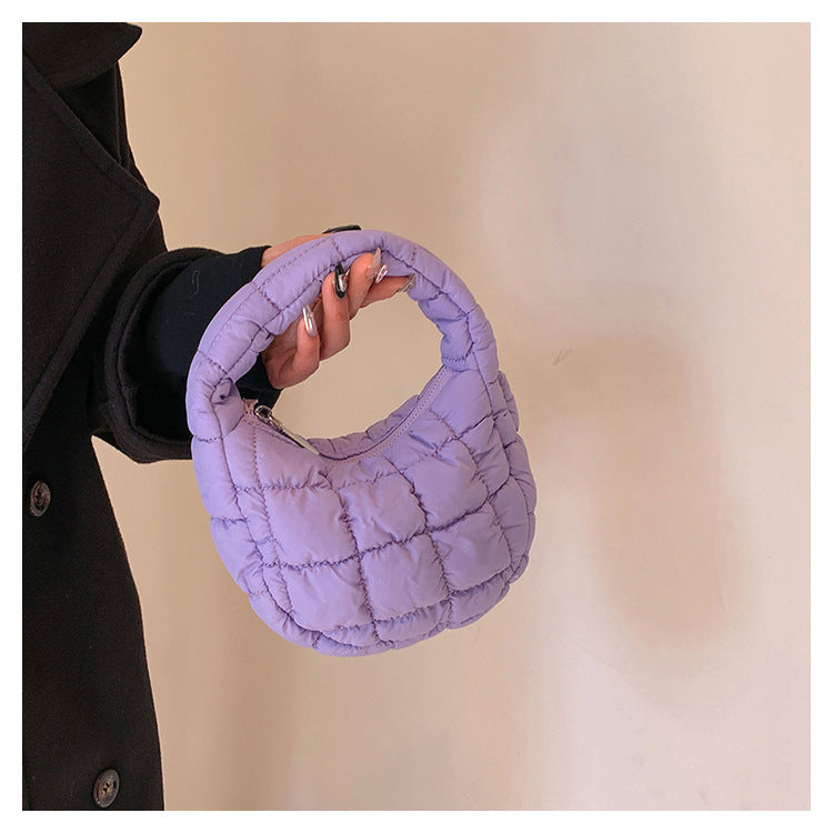 Solid Color Cloud Bag Cute Mini Handbag