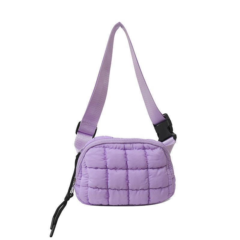 Candy Color Plaid Waist Bag Casual Chest Bag