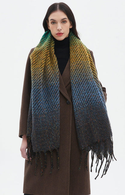Gradient Color Tassel Soft Scarves