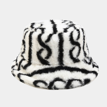Striped Warm Plush Casual Bucket Hats