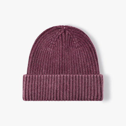 Washed Ribbed Knit Hat Solid Color Beanie