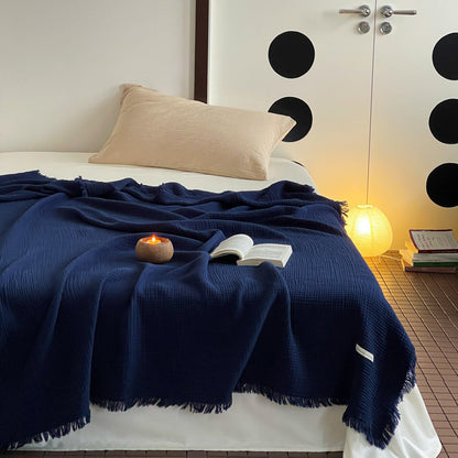 Cozy Waffle Weave Throw Blanket Bed Blanket