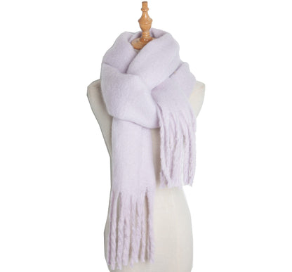 Solid Color Simple Tassel Scarves