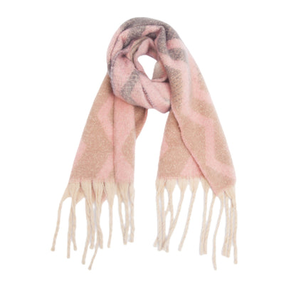 Gradient Color Print Tassel Scarf