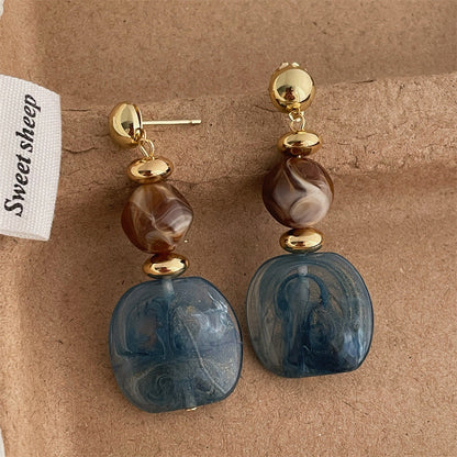 Vintage Geometric Acrylic Drop Dangle Earrings