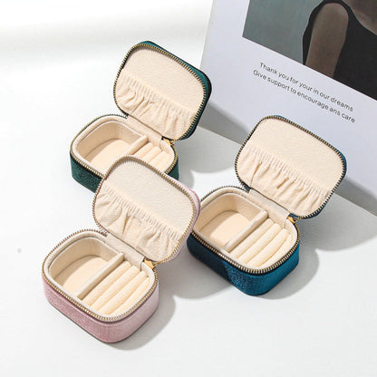 Solid Color Plush Portable Jewelry Set