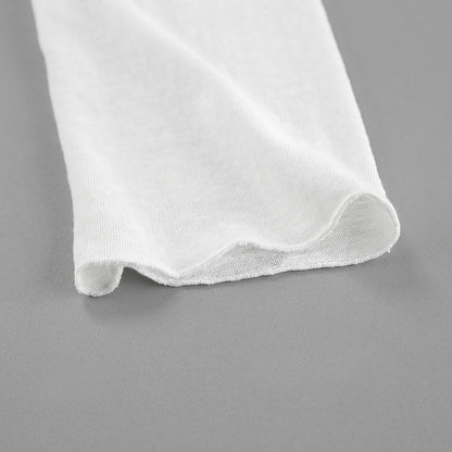 Solid Color Splicing Round Neck Simple Top