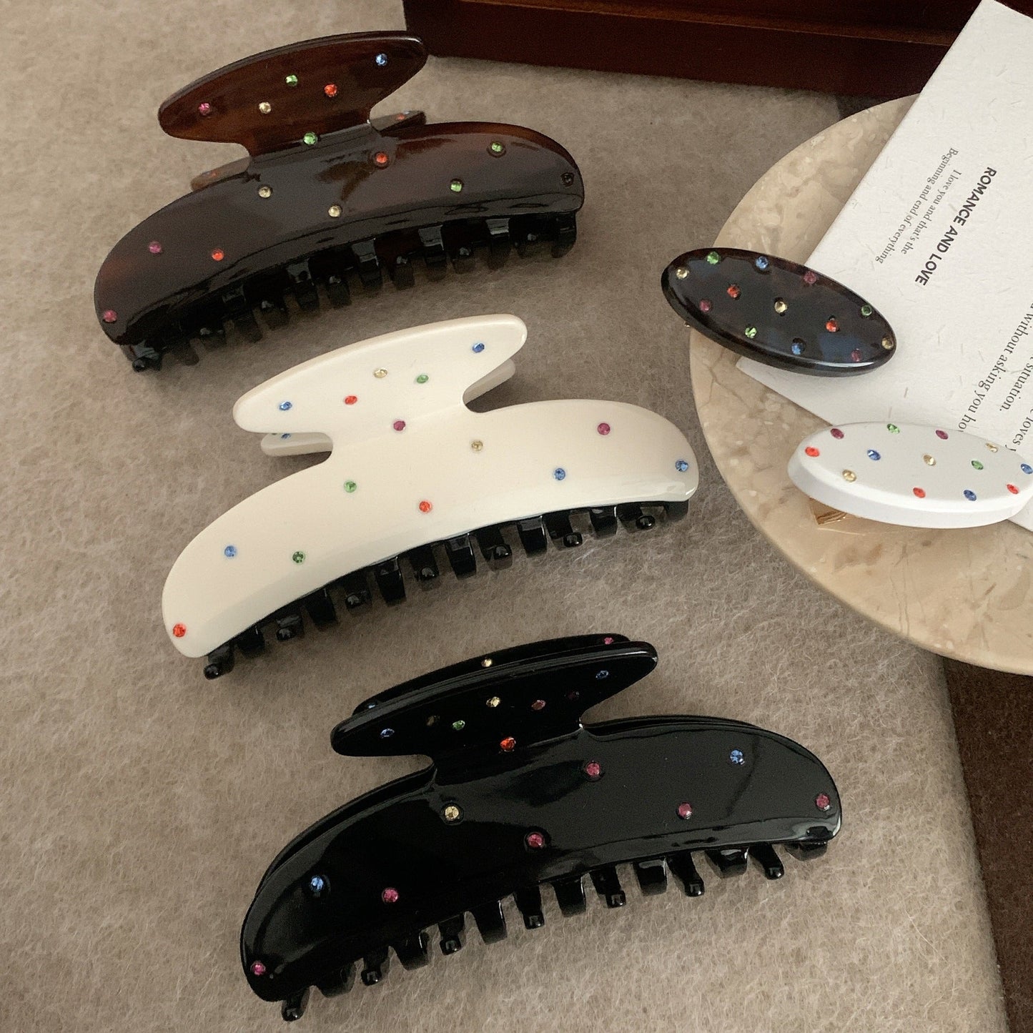 Colourful Rhinestone Simple Grab Clip