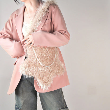 Star Shaped Cute Tassel Plush Shoulder Bag