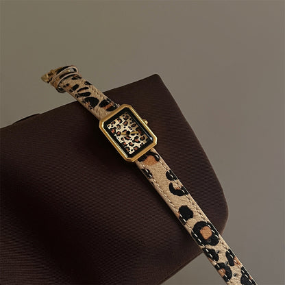 Retro Leopard Print Dial Quartz Wrist Watch