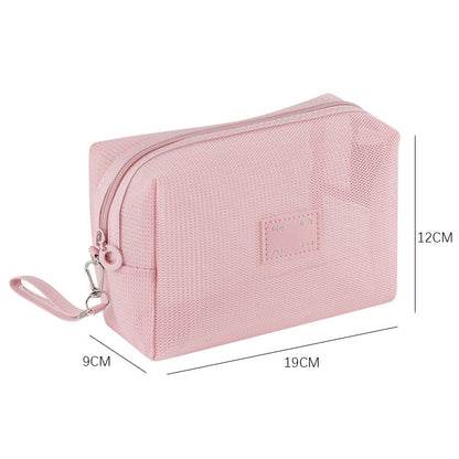 Pink Mesh Large Capacity Make Up Bags