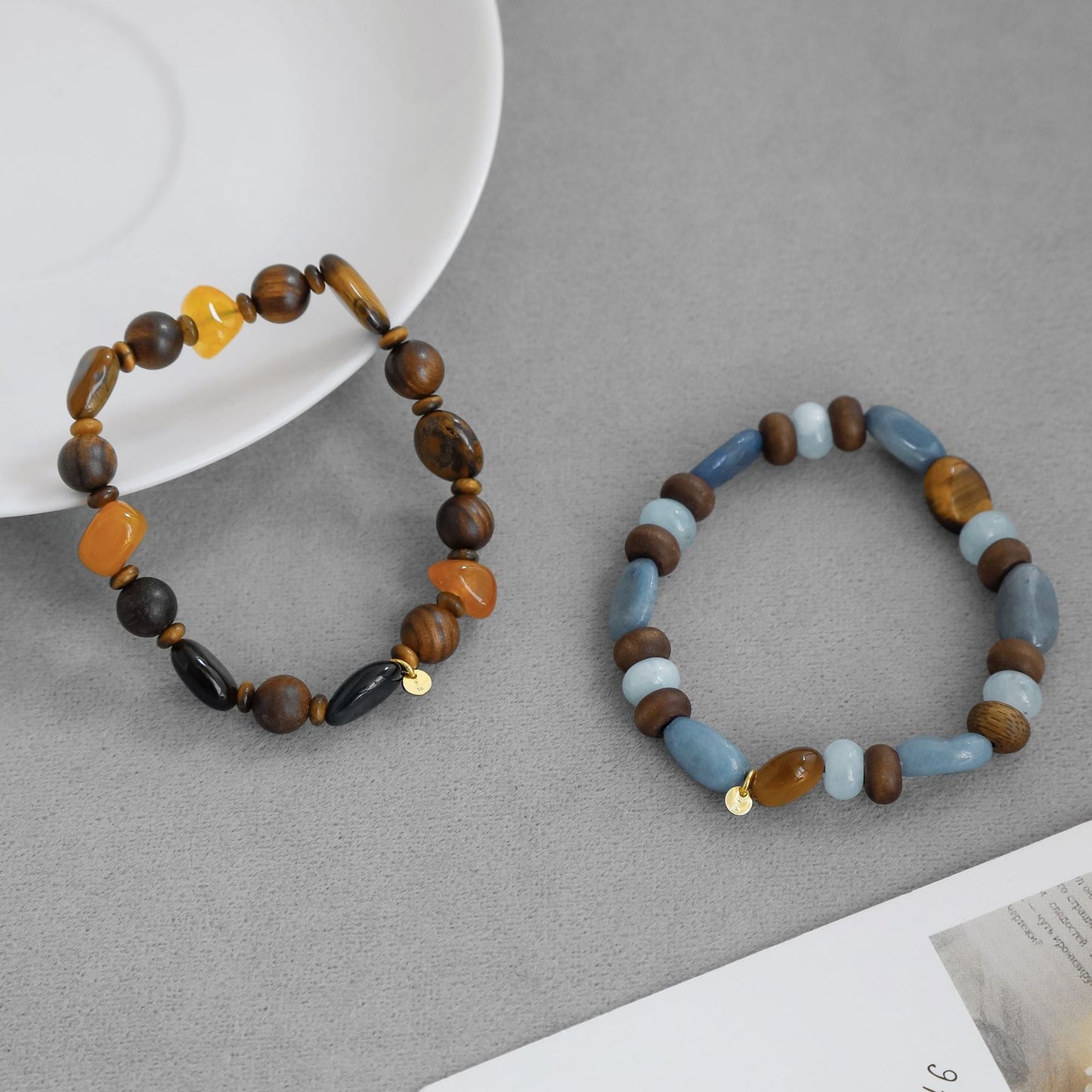 Natural Wood Round Beaded Handmade Bracelet