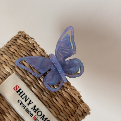 Elegant Iridescent Butterfly Acetate Hair Clip