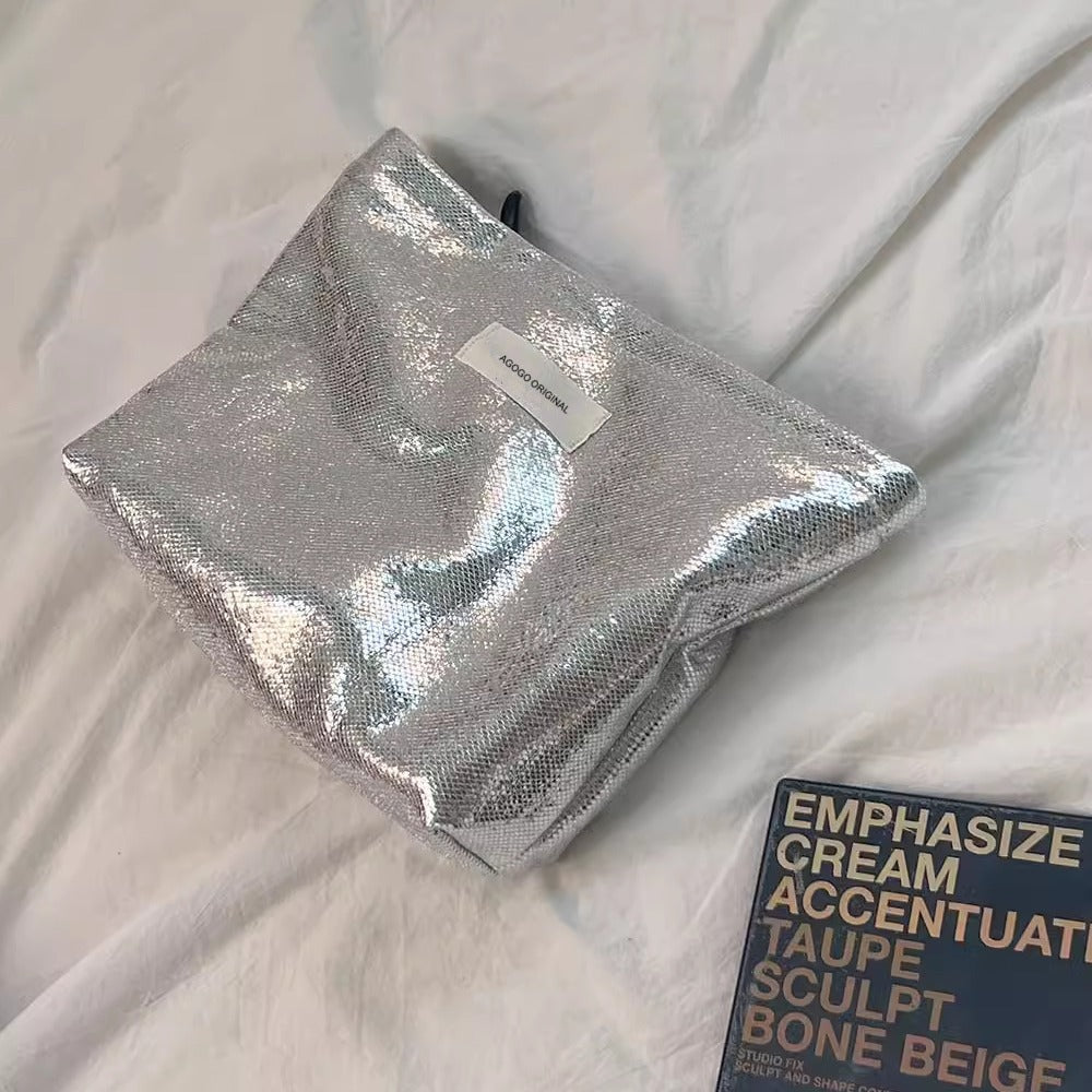 Simple Shining Large Capacity Portable Cosmetic Bag