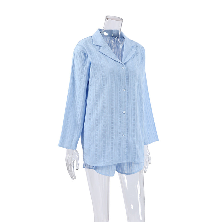 Jacquard Solid Color Soft Sleepwear Sets
