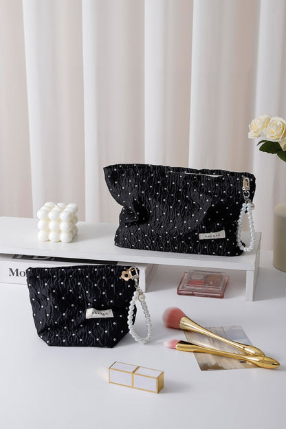 Polka Dot Color Block Simple Cosmetic Bag
