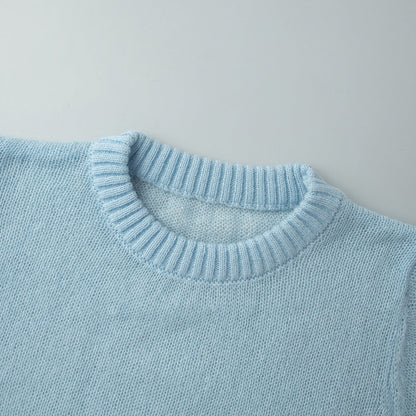 Minimalist Round Neck Long Sleeve Knit Top