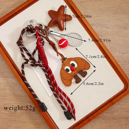 Cute Leather Rope Braided Keychain Bag Charms