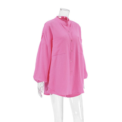 Solid Color Loose Casual Homewear Sets