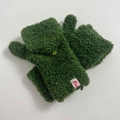 Cute Warm Knitted Convertible Mittens Flap Cover