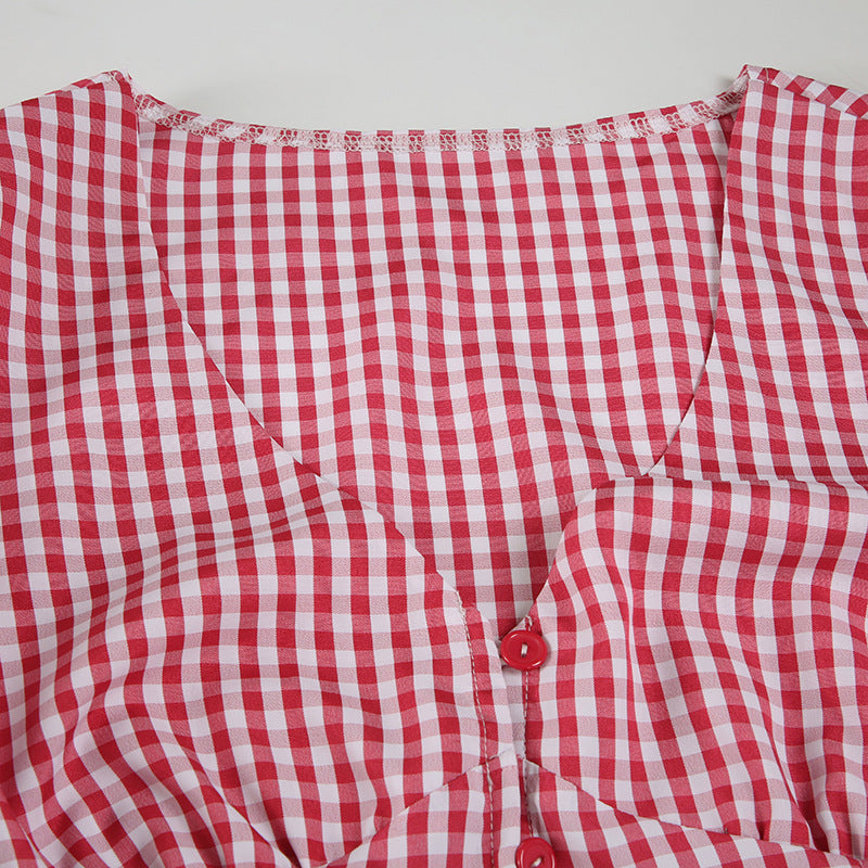 Simple Color Block V-Neck Button Down Shirt