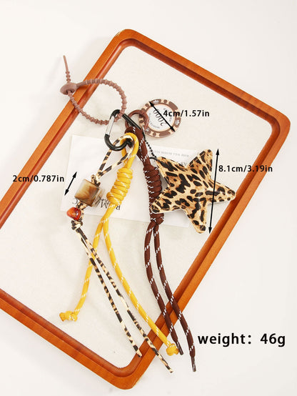 Leopard Star Rope Keychain Bag Charms