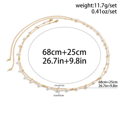 Sexy Pearl Double Layers Waist Chain