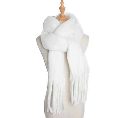 Solid Color Simple Tassel Scarves